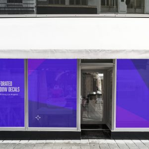 Perforated vinyl window decals